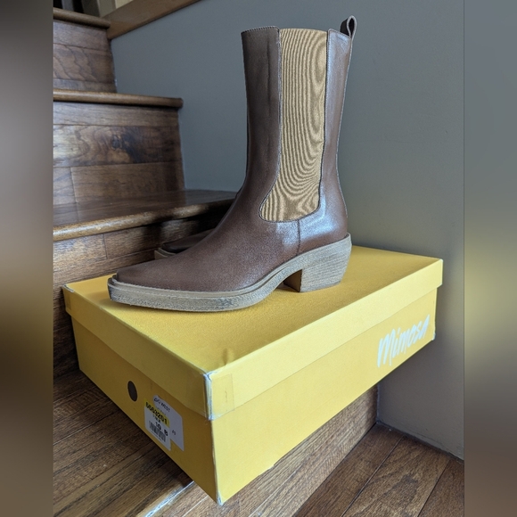 Leather Western Mimosa Go West Brown Italian Leather boots EU Sz 40 US 10B - Picture 5 of 13